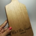 Personalised Wooden Beech Cutting Board with Handle - 30.5cmx14cmx1.5cm