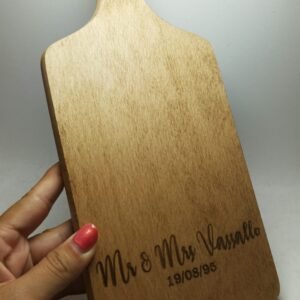 Personalised Wooden Beech Cutting Board with Handle - 30.5cmx14cmx1.5cm