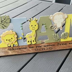 Large Standing Name - Zoo Theme