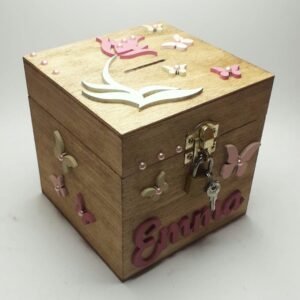 Money box with lock - Flowers Theme