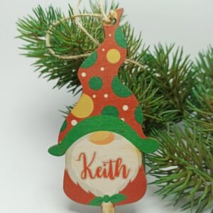 Christmas Hanging Gnome - 12.5x7cm