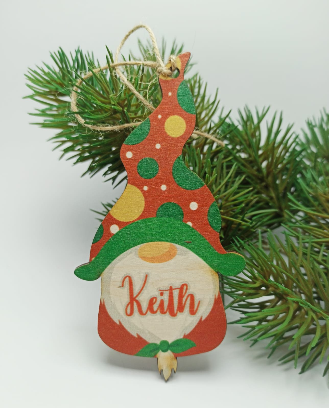 Christmas Hanging Gnome - 12.5x7cm