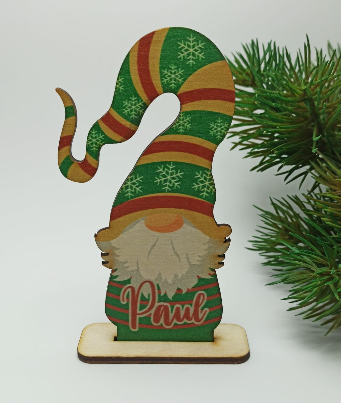 Christmas Freestanding Gnome - 13x7cm