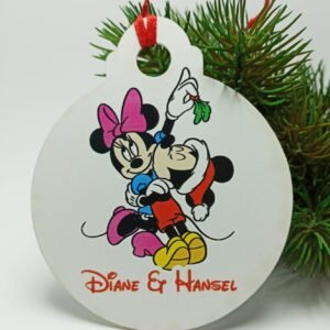Christmas Bauble - 12x10cm - Disney Theme - In Love