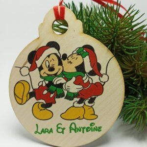 Christmas Bauble - 12x10cm - Disney Theme - Boy & Girl