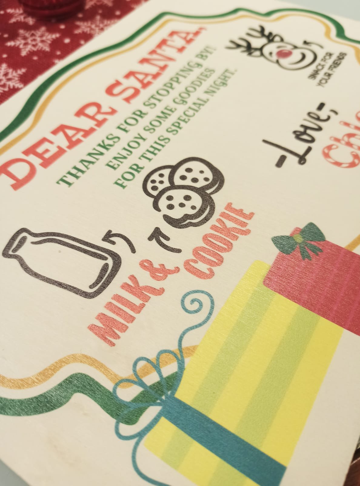 Large custom Santa Tray - Print on Wood - Dear Santa - Image 2