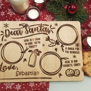 Large custom Santa Tray - Engraved with Wax Finished