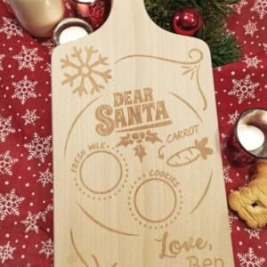 Custom Santa Tray/Board with Handle - Dear Santa - Engraved