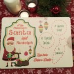 Large custom Santa Tray - Print on Wood - Santa & Rudolph
