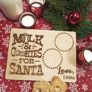Small custom Santa Tray - Engraved with Wax Finished