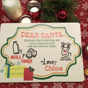 Large custom Santa Tray - Print on Wood - Dear Santa