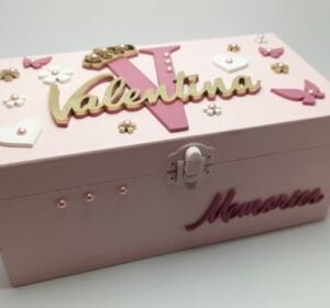 Keepsake Box - 20.5x11x9cm - Butterfly & Hearts Theme