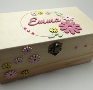 Keepsake Box - 20.5x11x9cm - Raw & Flowers Theme