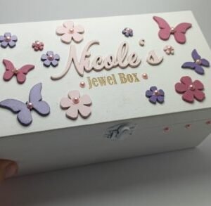 Keepsake Box - Butterflies Theme - White Background