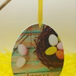 Personalised Printed Easter Egg - Design001 - 11x8cm - Hanging