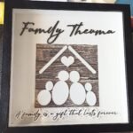 Personalised Family Frame with Glass - 33x33x5.5 - Family is a Gift