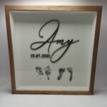 Personalised Frame with Glass - Hand & Feet Prints  - 25x25x4cm