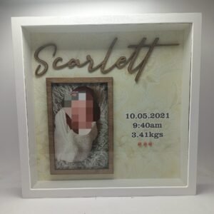 Personalised Frame with Glass - New Baby  - 25x25x4cm