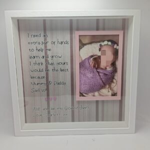 Personalised Frame with Glass - New Baby  - 25x25x4cm