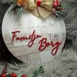 Personalised Christmas Wooden Round Sign - 29cm