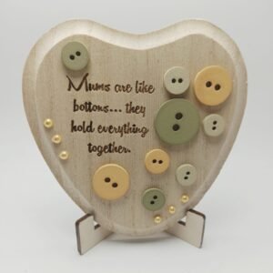 Wooden panel  heart  shape small - 13x13cm