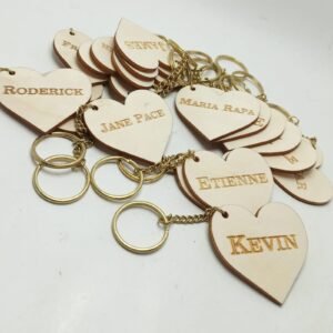 Engraved Name Keychains - Heart Shape