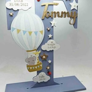 Standing Initial - Hot Air Balloon with Baby Info