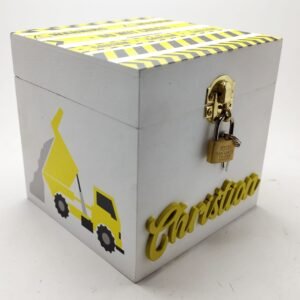 Money box with lock - Construction Theme