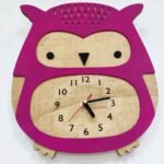 Wooden Owl Clock - Different Colours