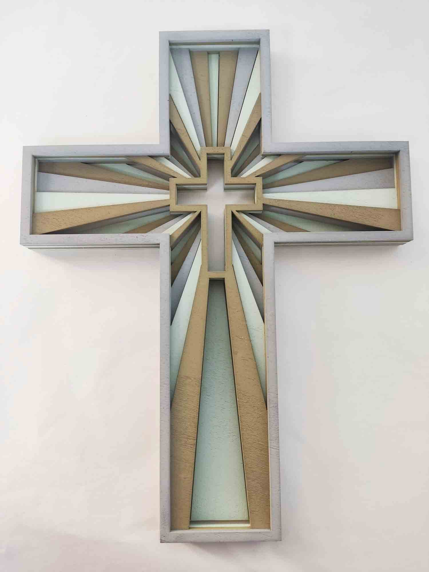 Wooden Cross - Six Layers - Blue Scheme - Image 11