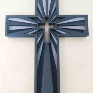 Wooden Cross - Six Layers - Blue Scheme