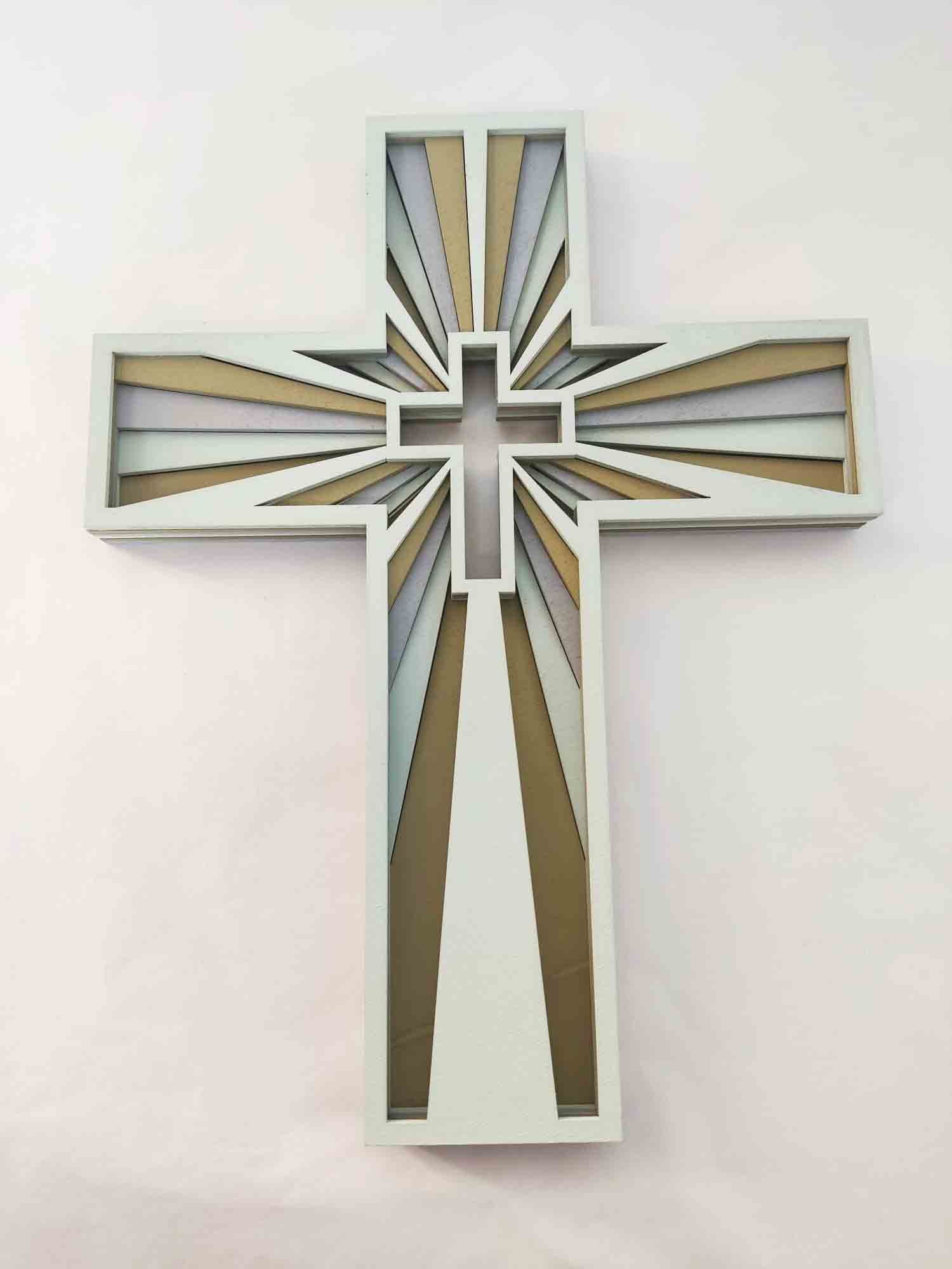 Wooden Cross - Six Layers - Blue Scheme - Image 10