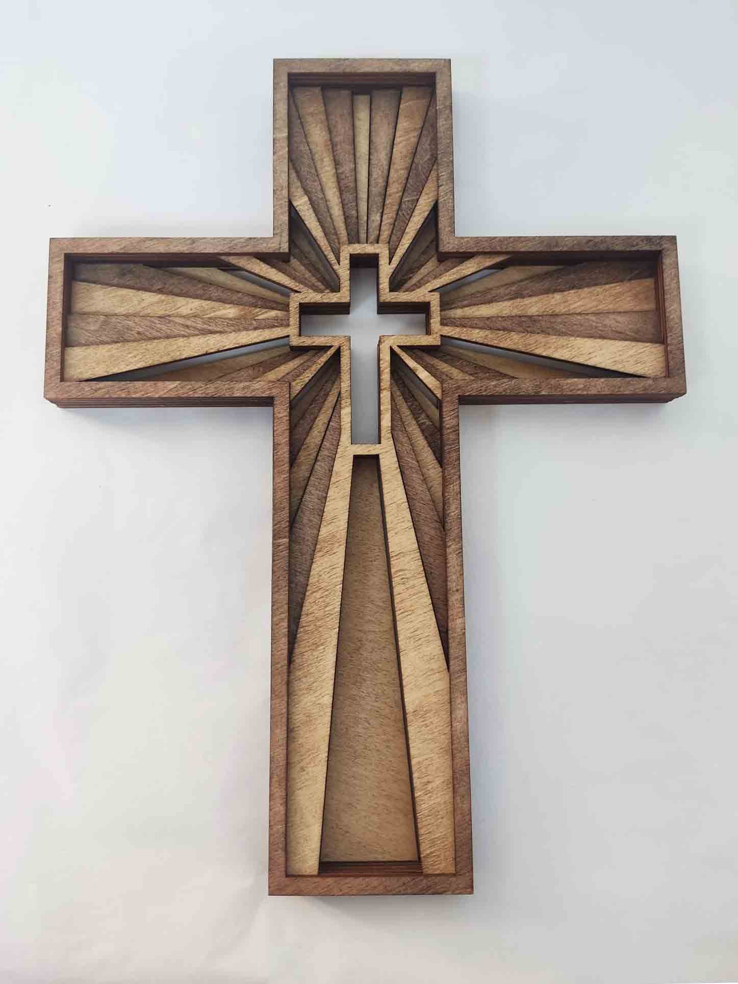 Wooden Cross - Six Layers - Blue Scheme - Image 6