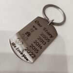 Stainless Steel Keychain - Rectangle - Engraved