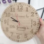 Wooden Engraved Clock