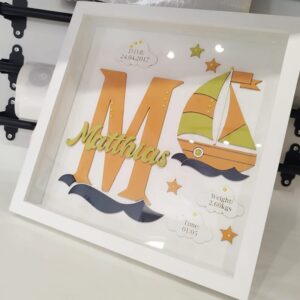 Baby Box Frame with Glass - Boat Theme