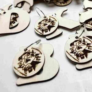 Wooden Engraved Keychains - Logo & Initials