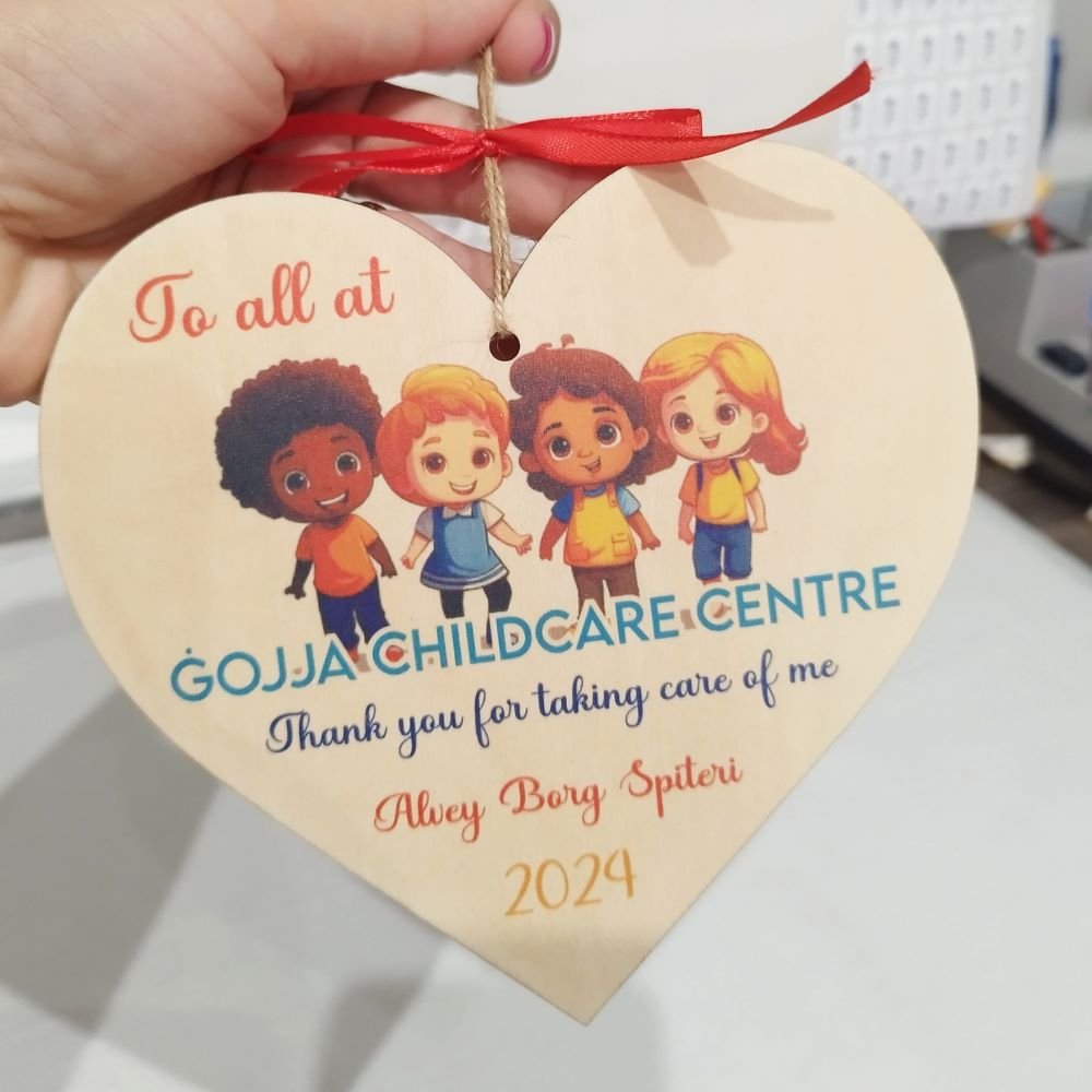 Wooden Heart - Thank You Teacher - 15x13cm