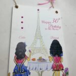 Wooden Hanging Plaque - Paris Print (3 sizes available)