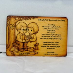 A4 Wooden Plaque Print - Anniversary