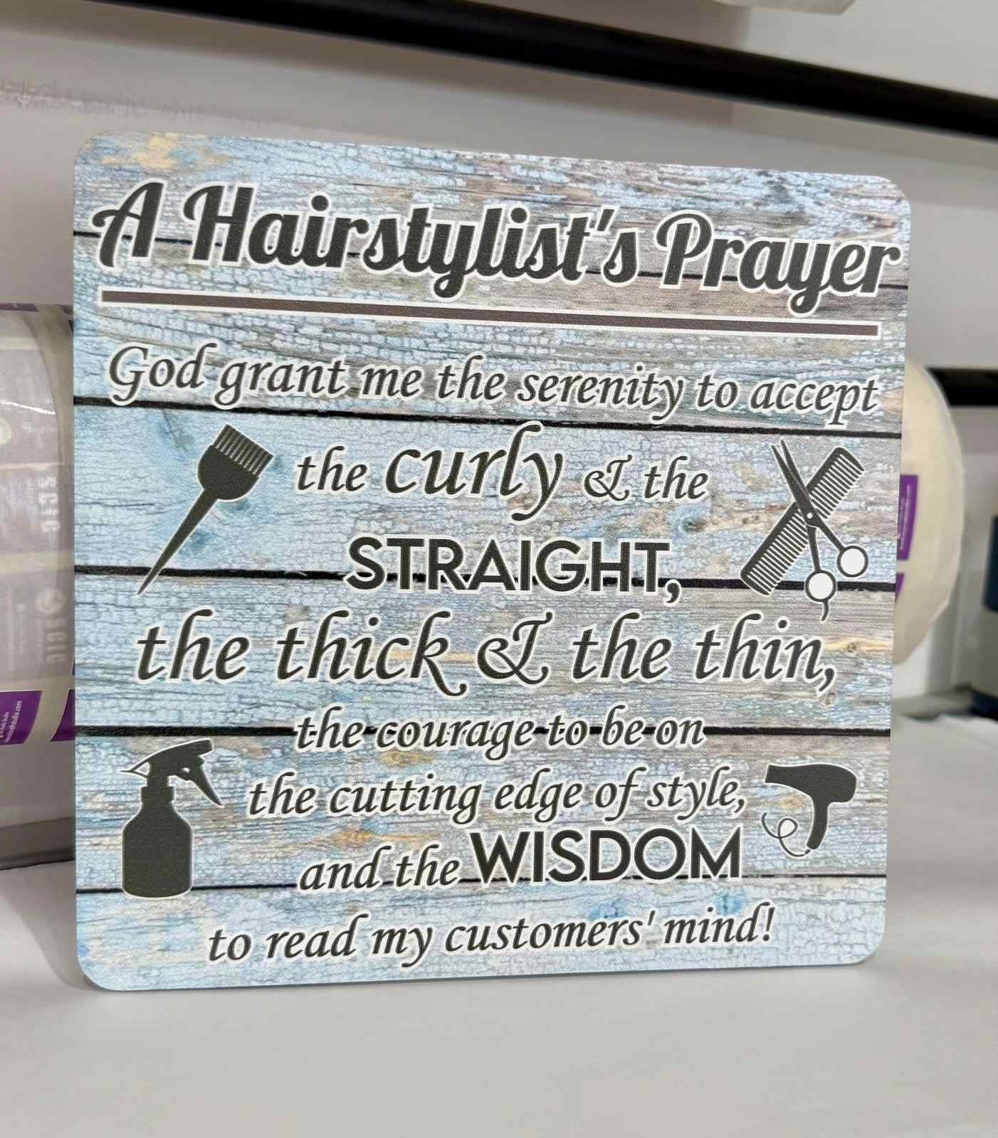 A Hairstylist's Plaque