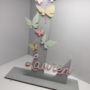 Grey Standing Initial - Butterflies
