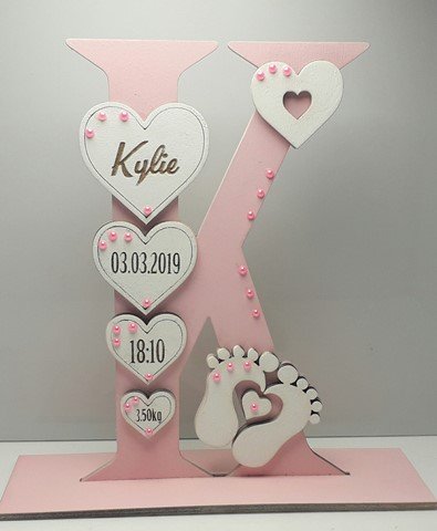 Standing Initial - Footprints & Hearts (Girl) - Image 4