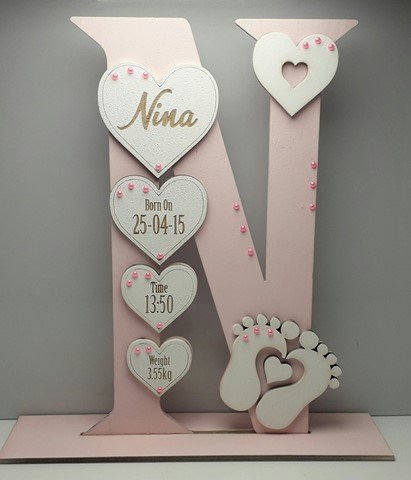 Standing Initial - Footprints & Hearts (Girl) - Image 5