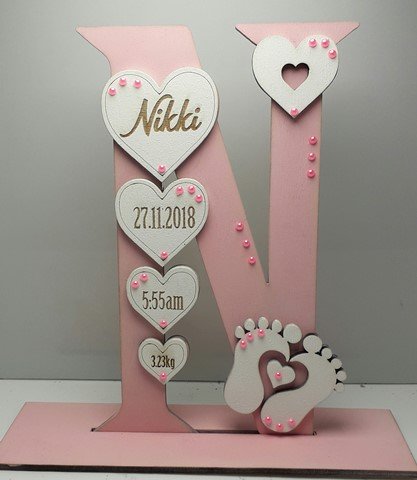Standing Initial - Footprints & Hearts (Girl) - Image 6