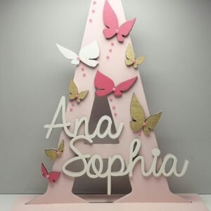 Pink Standing Initial - Butterflies