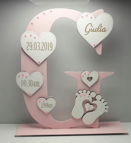Standing Initial - Footprints & Hearts (Girl) - Image 7