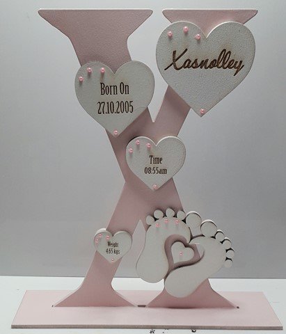 Standing Initial - Footprints & Hearts (Girl) - Image 8