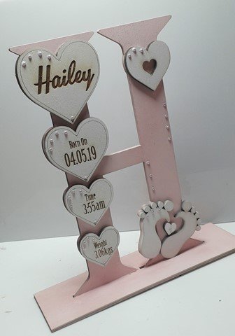 Standing Initial - Footprints & Hearts (Girl) - Image 9