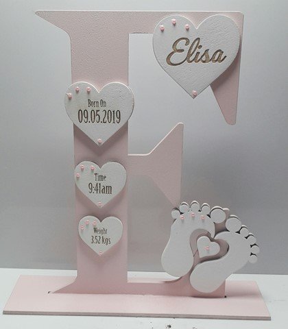 Standing Initial - Footprints & Hearts (Girl) - Image 10